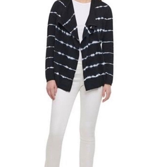 Calvin Klein Navy and White Cotton cardigan - Picture 5 of 5